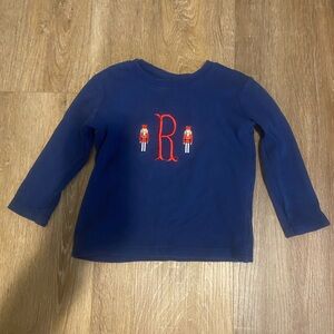 Kids Blue Long Sleeve Christmas Shirt